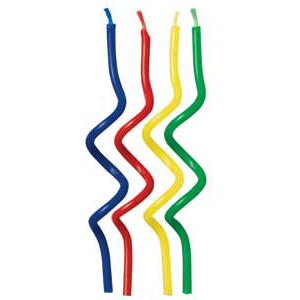 Wilton Rainbow Curly Candle