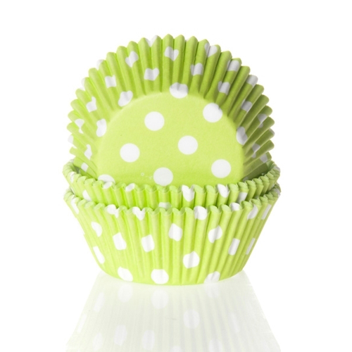 House of Marie Baking Cups Lime Green Dots